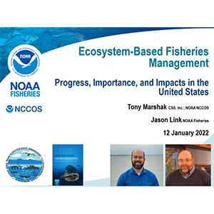 Presentation slide of Scientist talk on benefits of Ecosystem-based fisheries management