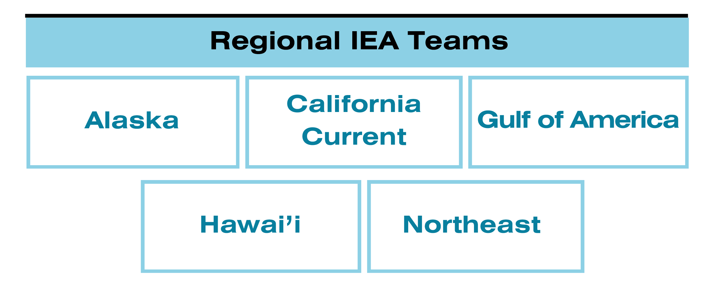 Regional IEA Teams: Alaska, California Current, Gulf of America (formerly Gulf of Mexico), Hawai'i, and Northeast