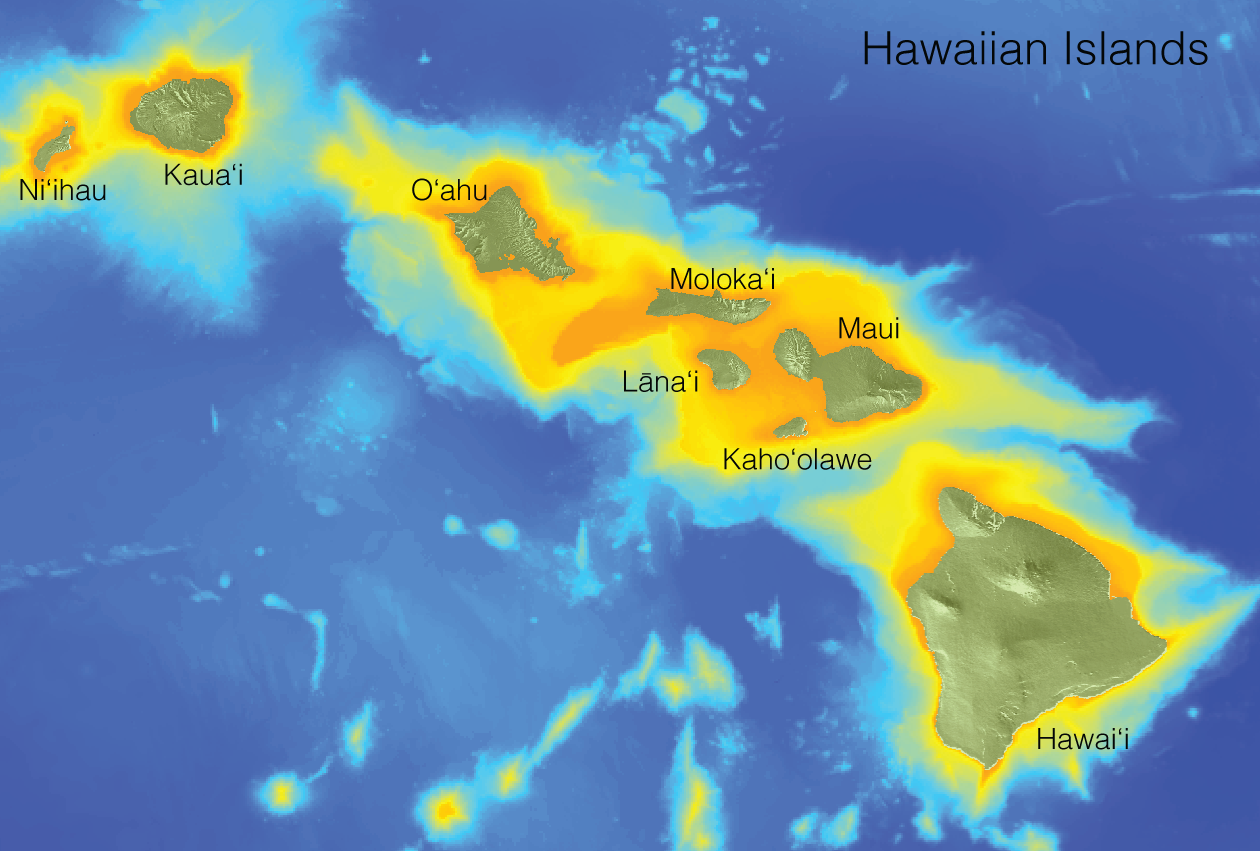 Map of Hawaiian Islands